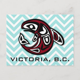 Carte Postale Victoria B C Nautilus Tribal Totem Orque Baleine