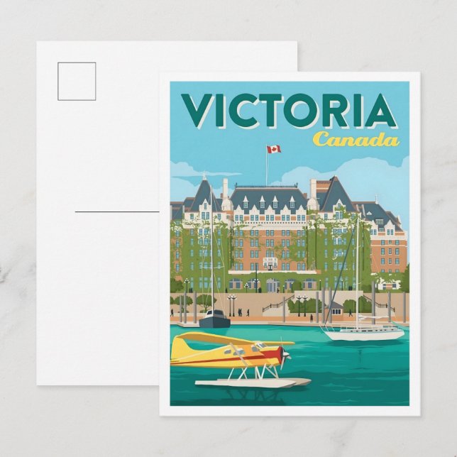 Carte Postale Victoria Canada Art Vintage Travel  (Devant / Derrière)