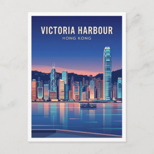 Carte Postale Victoria Harbour Skyline Hong Kong