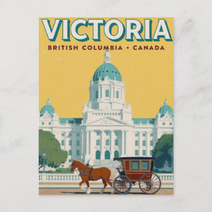 Carte Postale Victoria Parlement rétro de la Colombie-Britanniqu