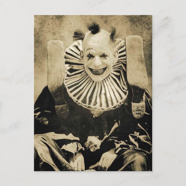Carte Postale Victorian bizarre Déplaisant Clown souriant (Devant)