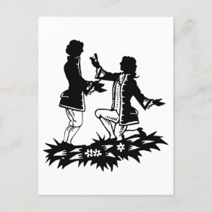 Carte Postale Victorian Gay Man propose la silhouette de Lover