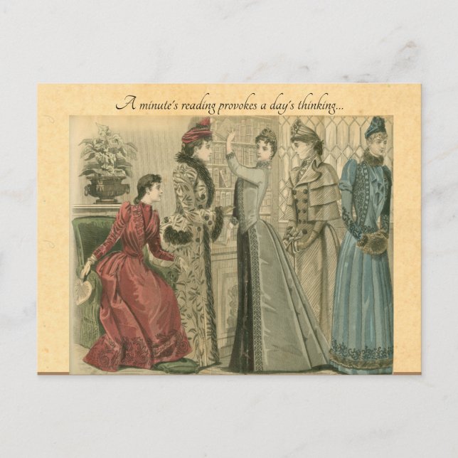 Carte Postale Victorian ladies in library (Devant)