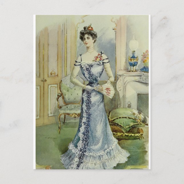 Carte Postale Victorian Lady-Vintage French Fashion (Devant)