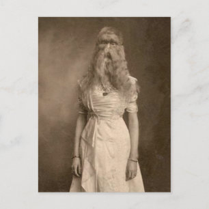 Carte Postale Victorian Weird a Woman Facial Hair