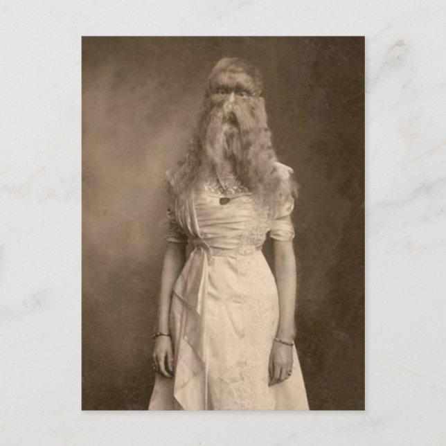 Carte Postale Victorian Weird a Woman Facial Hair (Devant)