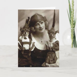Carte postale Victorian Weird Woman with Dogs