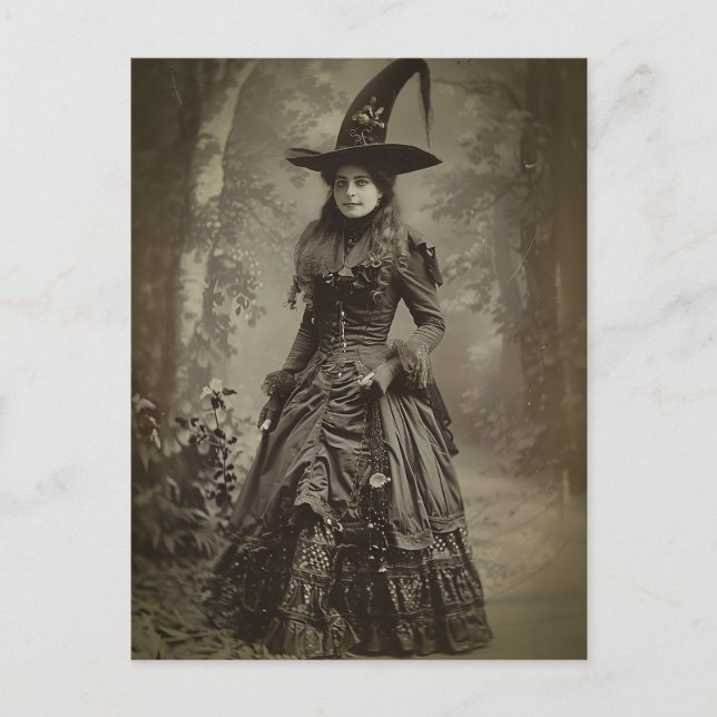 Carte Postale Victorian Witch Sepia Portrait style 3 (Devant)