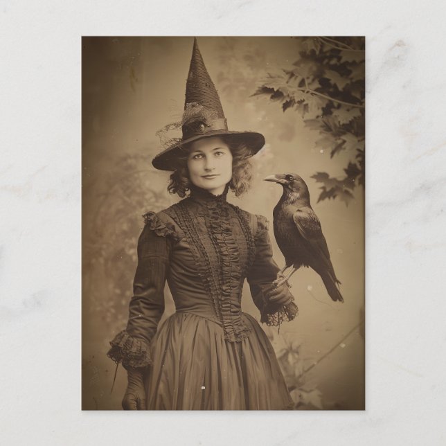 Carte Postale Victorian Witch Sepia Portrait style 5 (Devant)