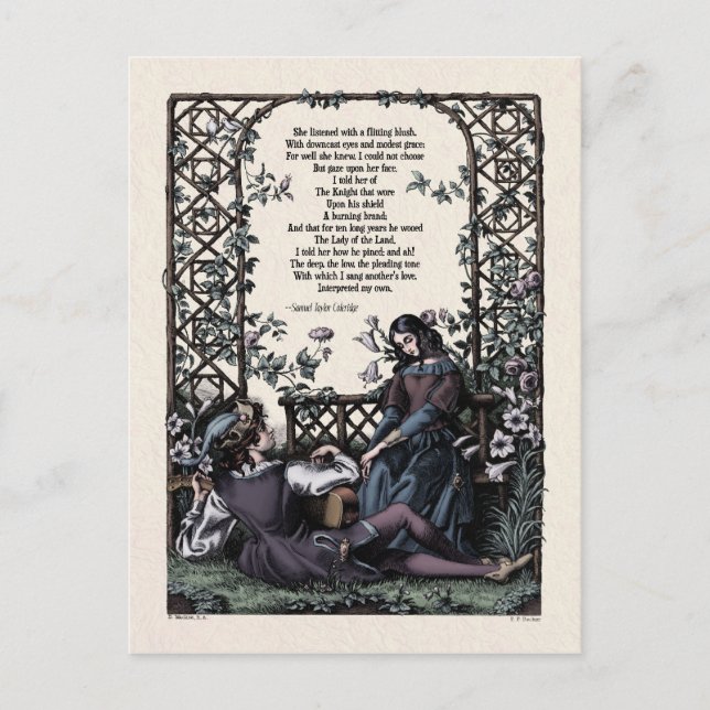 Carte postale victorienne Coleridge "Love" (Devant)