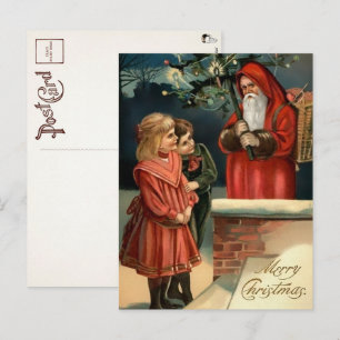 Carte postale victorienne de Père Noël effrayant