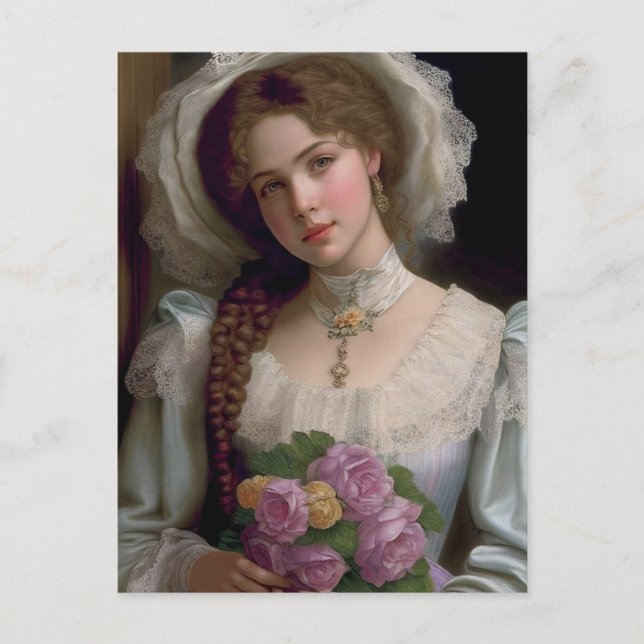 CARTE POSTALE VICTORIENNE JOLIE FILLE (Devant)