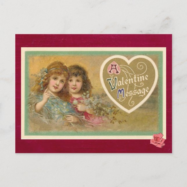 Carte postale victorienne : message de la Saint-Va (Devant)