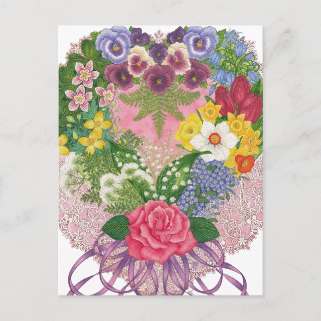 Carte postale victorienne Nosegay Valentine (Devant)