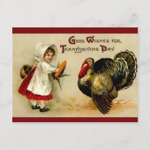 Carte postale victorienne Thanksgiving