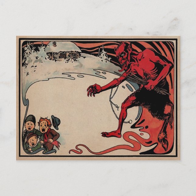 Carte postale Victorienne vintage Krampus (Devant)