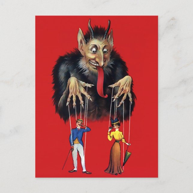 Carte postale Victorienne vintage Krampus (Devant)