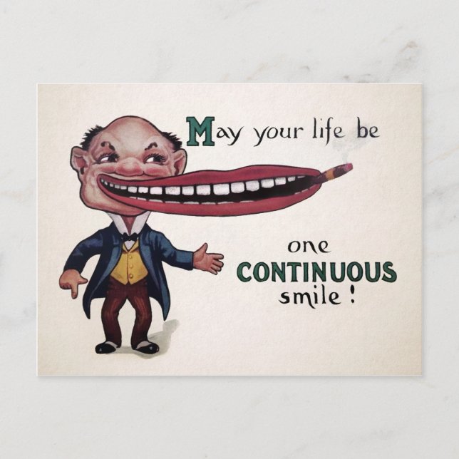 Carte postale Victorienne vintage Odd Smile (Devant)