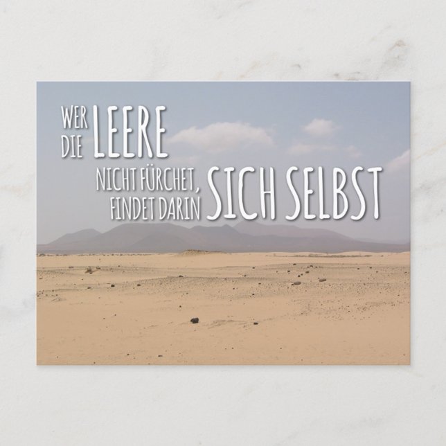 Carte postale « Vide & Recherche de soi » (Devant)