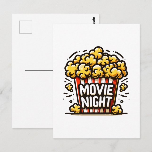 Carte Postale Vidéo Night Delight Jouer Popcorn (Devant / Derrière)