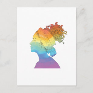 Carte postale Vie Arc-en-ciel, Femme, Liberté