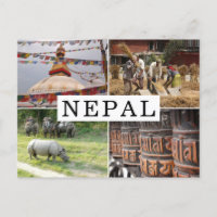 Vie au Népal photo-collage touristique