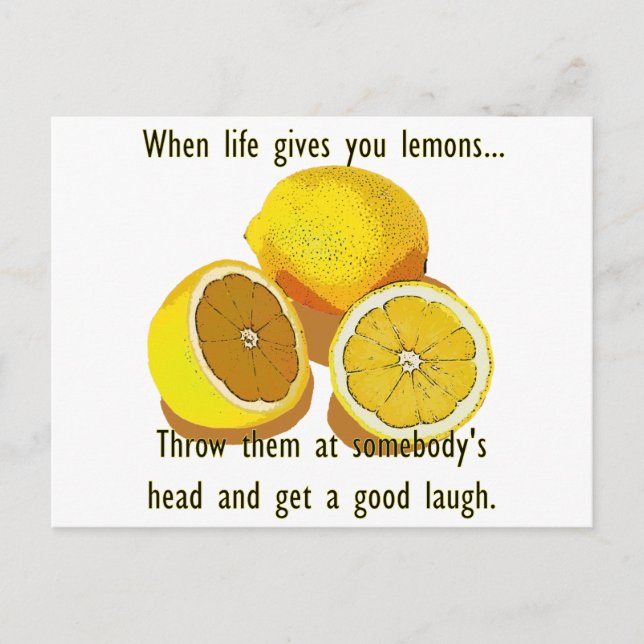 Carte Postale Vie Citrons Humour foncé Funny Fruit Jaune (Devant)