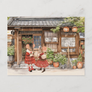 Carte postale Vie dans la série Mice Town - BFF