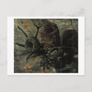 Carte Postale Vie morte avec nids d'oiseaux Van Gogh Art