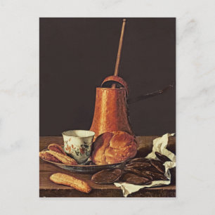 Carte Postale Vie morte avec un ensemble de chocolat à boire, 17