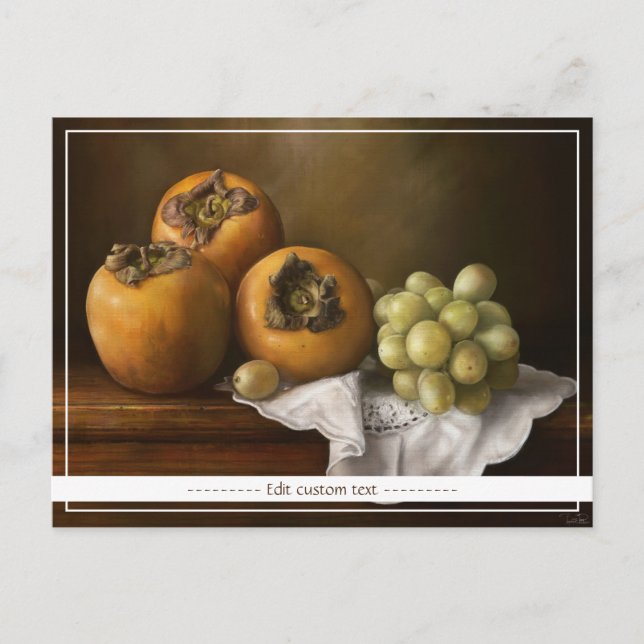 Carte Postale Vie morte classique avec persimmons et art du rais (Devant)