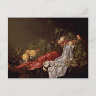 Carte Postale Vie morte de fruits et homard