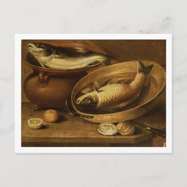 Carte Postale Vie morte des poissons et citrons (Devant)