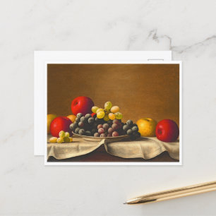 Carte Postale Vie morte, pommes, raisins, fruits