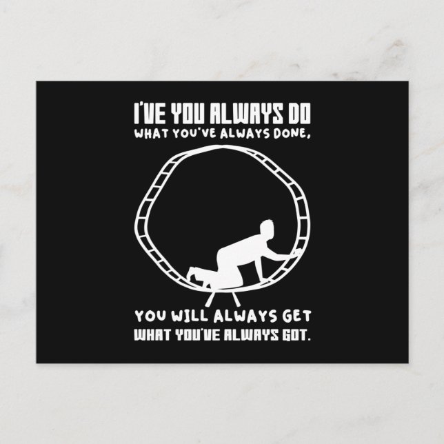 Carte Postale Vie Sagesse Hamster Wheel Escape Entrepreneur (Devant)