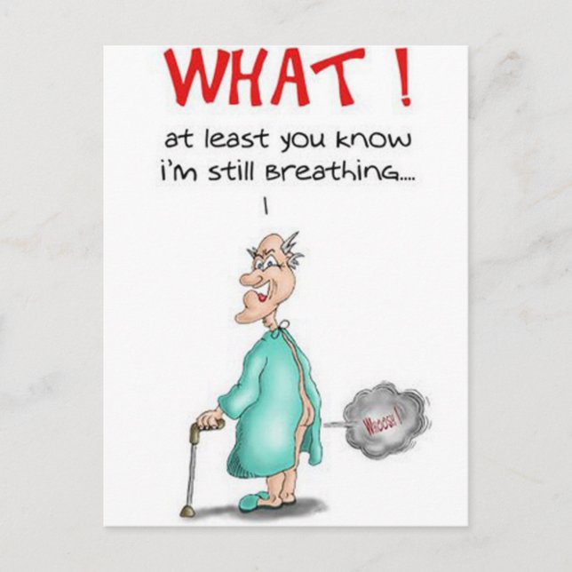 Carte Postale Vieillard Qui Pète (Devant)