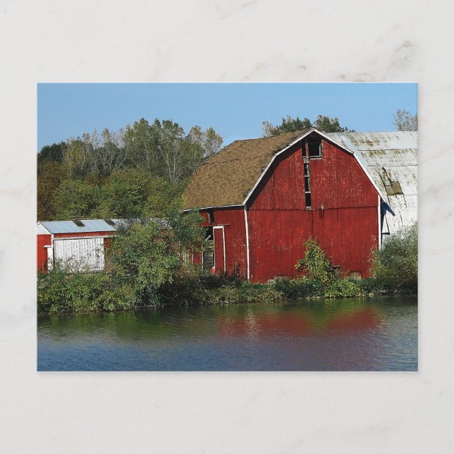 Carte Postale Vieille Barne Rouge (Devant)