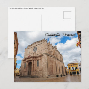 Carte Postale Vieille cathédrale Santa Maria de Ciutadella - Min