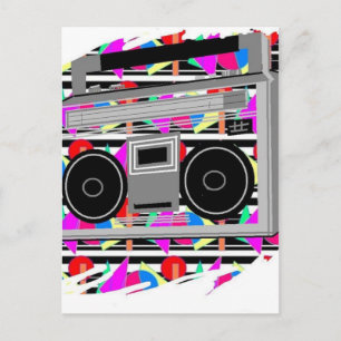 Carte Postale vieille école hip hop stéréo RETRO 1980 boombox