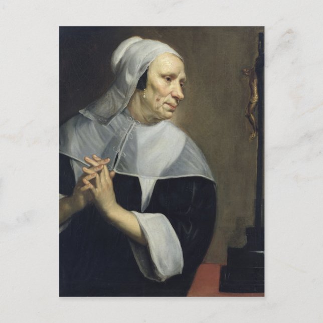 Carte Postale Vieille Femme Priant (Devant)