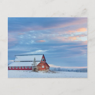 Carte Postale Vieille grange rouge en bois dans la basse vallée