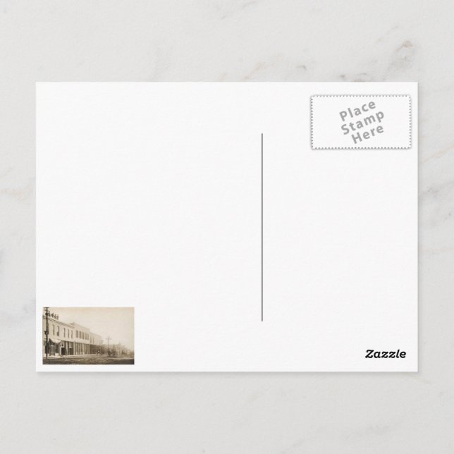 Carte Postale Vieille scène du centre-ville de Higbee, MO (Dos)