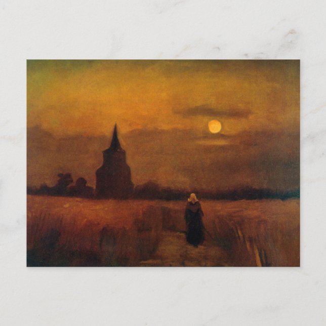 Carte Postale Vieille tour dans les champs par Vincent van Gogh (Devant)