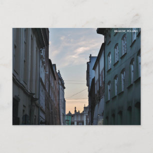 Carte Postale Vieille ville de Cracovie, avec texte de ville