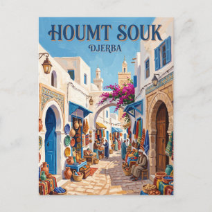 Carte Postale Vieille ville de Houmt Souk en Tunisie