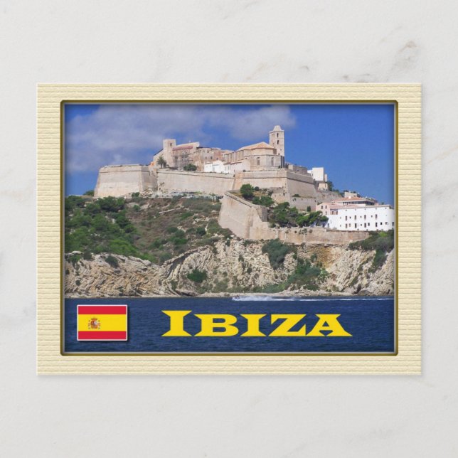 Carte Postale Vieille ville d'Ibiza, Baléares, Espagne (Devant)