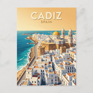 Carte Postale Vieille ville et cathédrale de Cadix Espagne