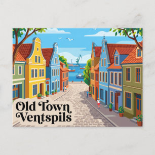 Carte Postale Vieille ville, Ventspils Lettonie