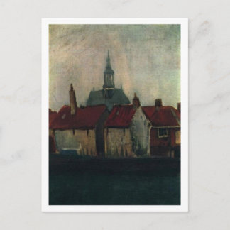 Carte Postale Vieilles maisons avec Nouvelle église, Vincent van