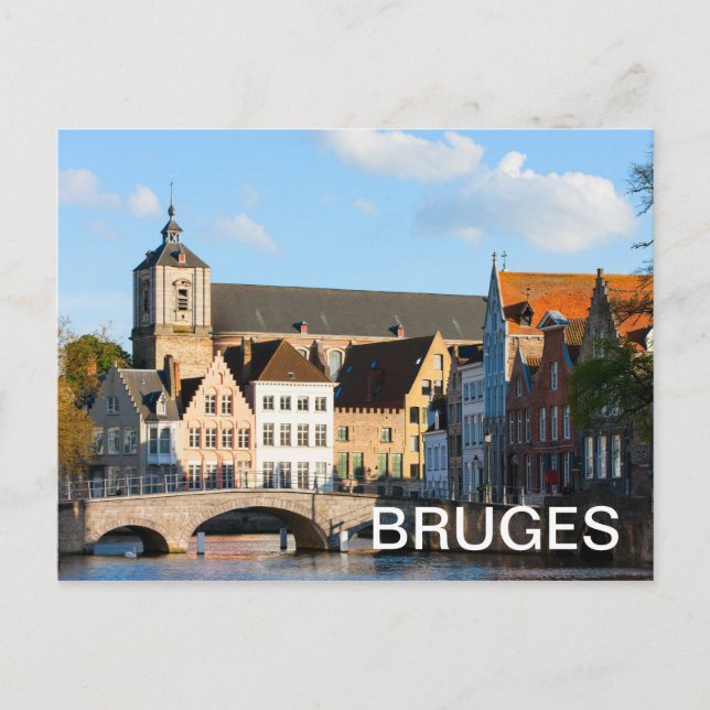 Carte Postale Vieilles maisons en Bruges, Belgique (Devant)